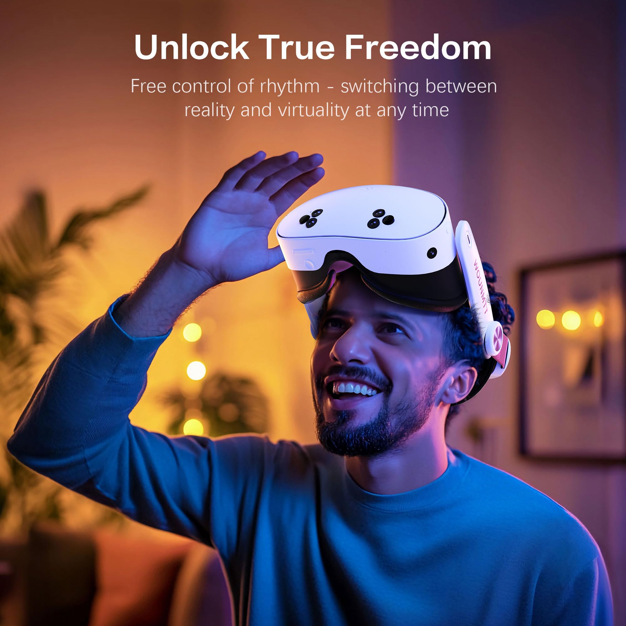 Head Strap For Oculus Meta Quest 3S Quest 3, Fashion Adjustable Comfort Enhanced Support Vr Headset Accessories Strap No Battery